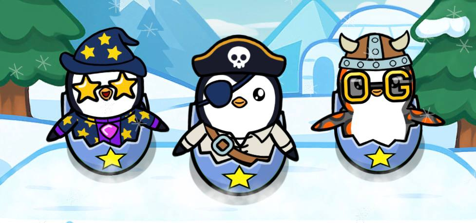 Screenshot of Pengu Clash match with FISH reward boost