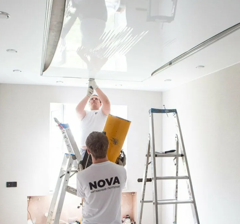 Сатиновые натяжные потолки Глянцевые натяжные потолки Тканевые бесшовные натяжные потолки Натяжные потолки с фотопечатью Двухуровневые натяжные потолки Монтаж потолков ПВХ Установка точечного светильника Установка светодиодной ленты Установка трансформатора Демонтаж потолка Установка вентиляционной решетки 