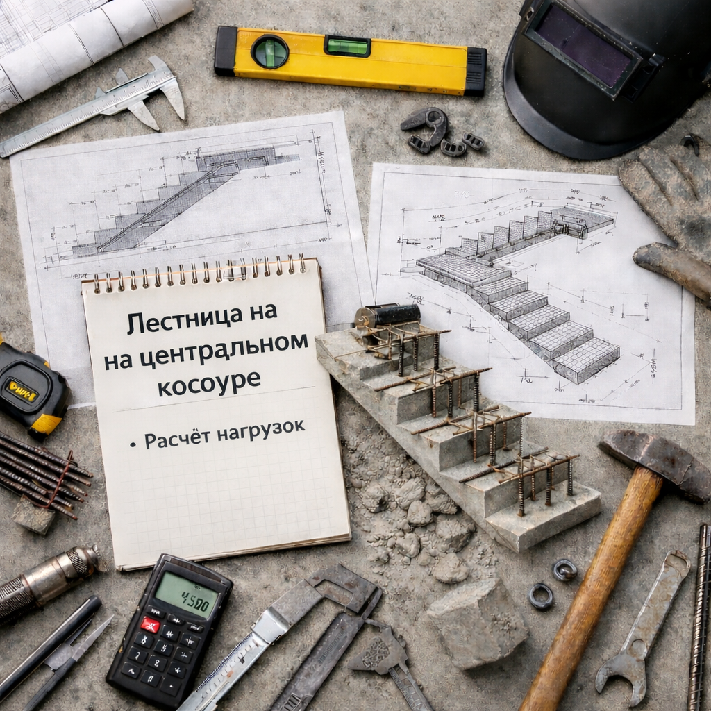 Бетонная лестница расчеты чертежи