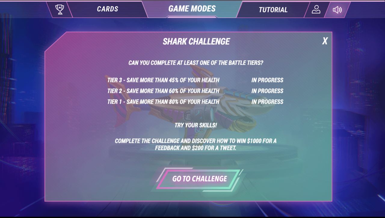 Shark battle challenge tiers | new nft game by Sharkrace