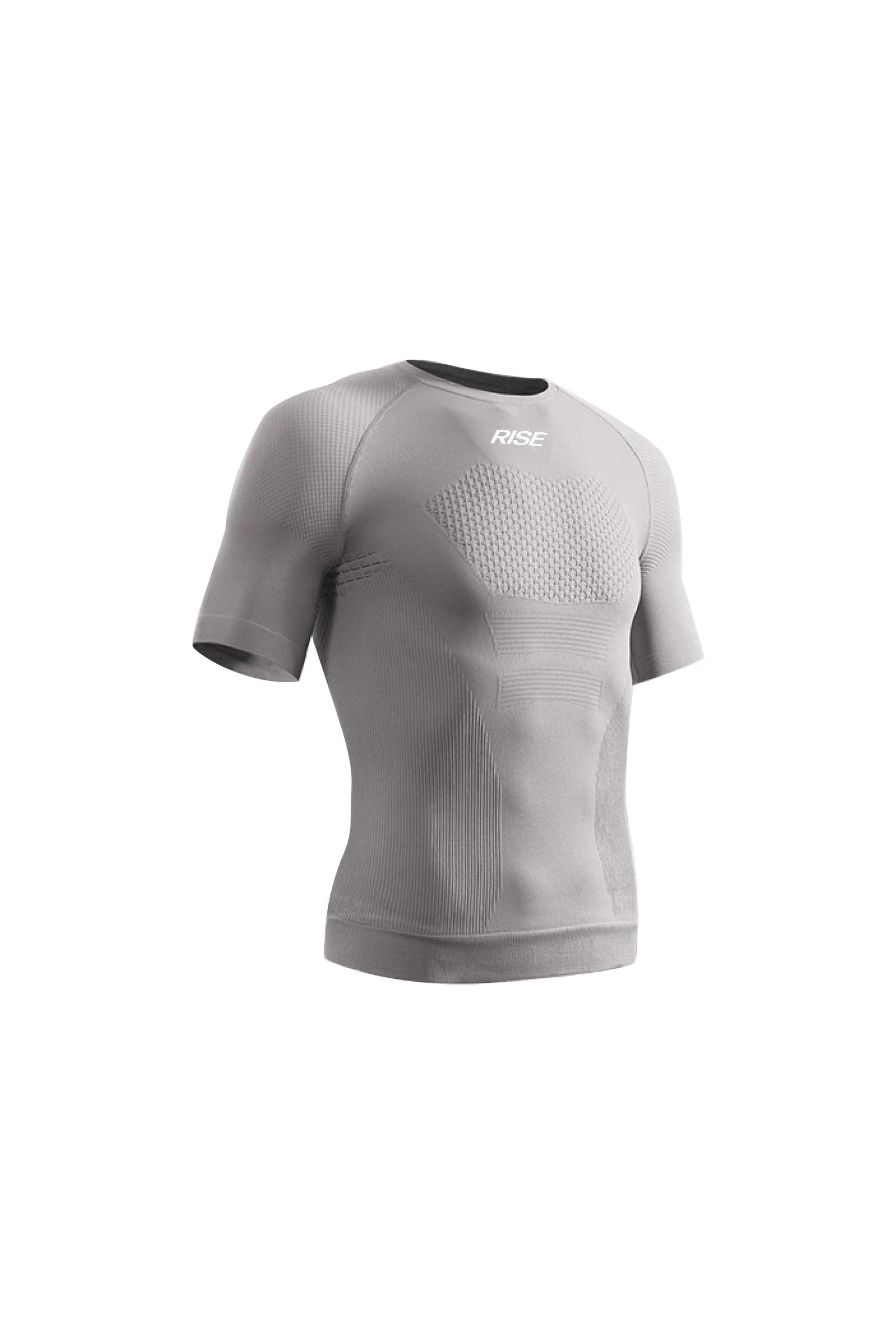 Серая обтягивающая футболка Rise спортивная мужская