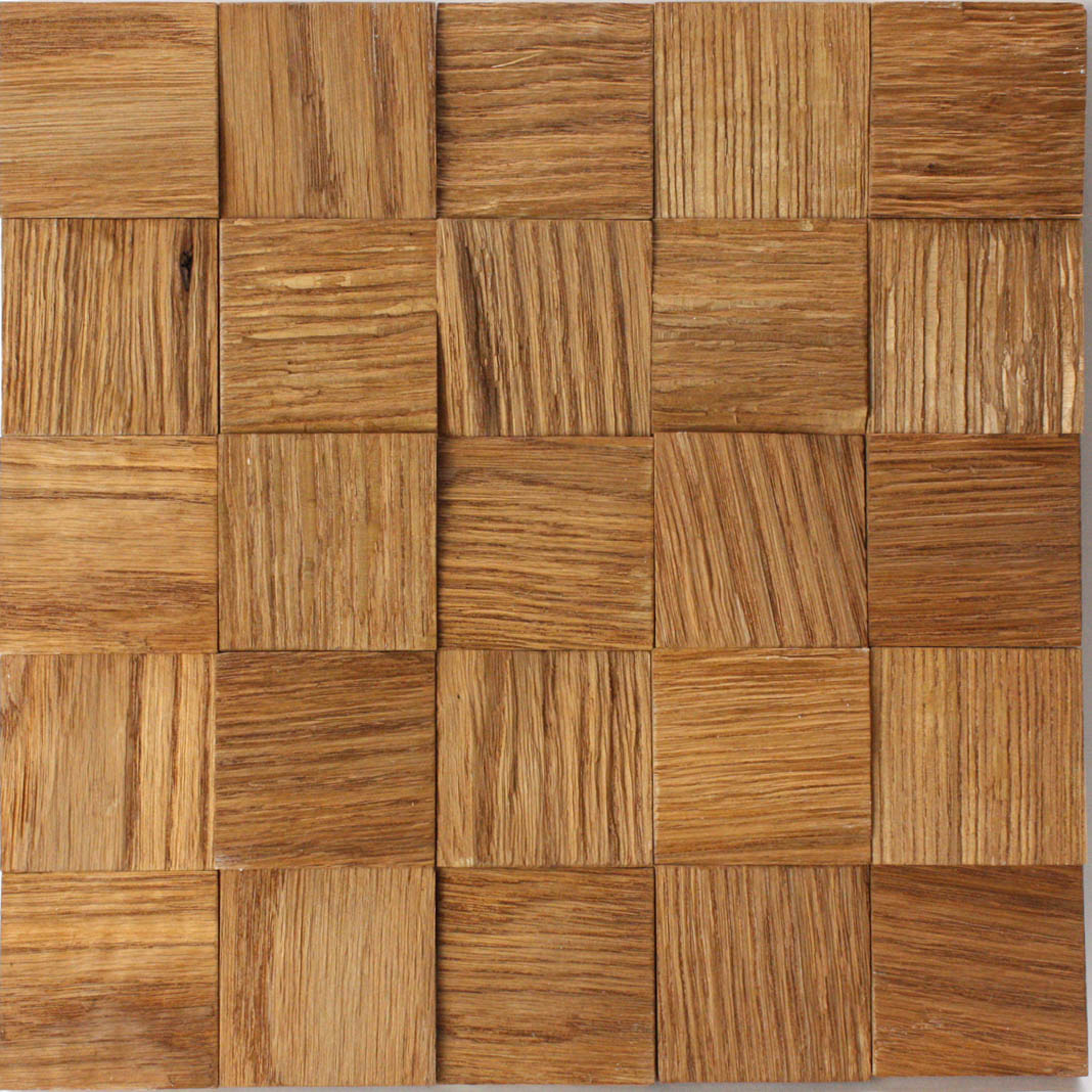 Деревянная панель для стен: колотая 3D мозаика, размер чипа 60х60 мм ...