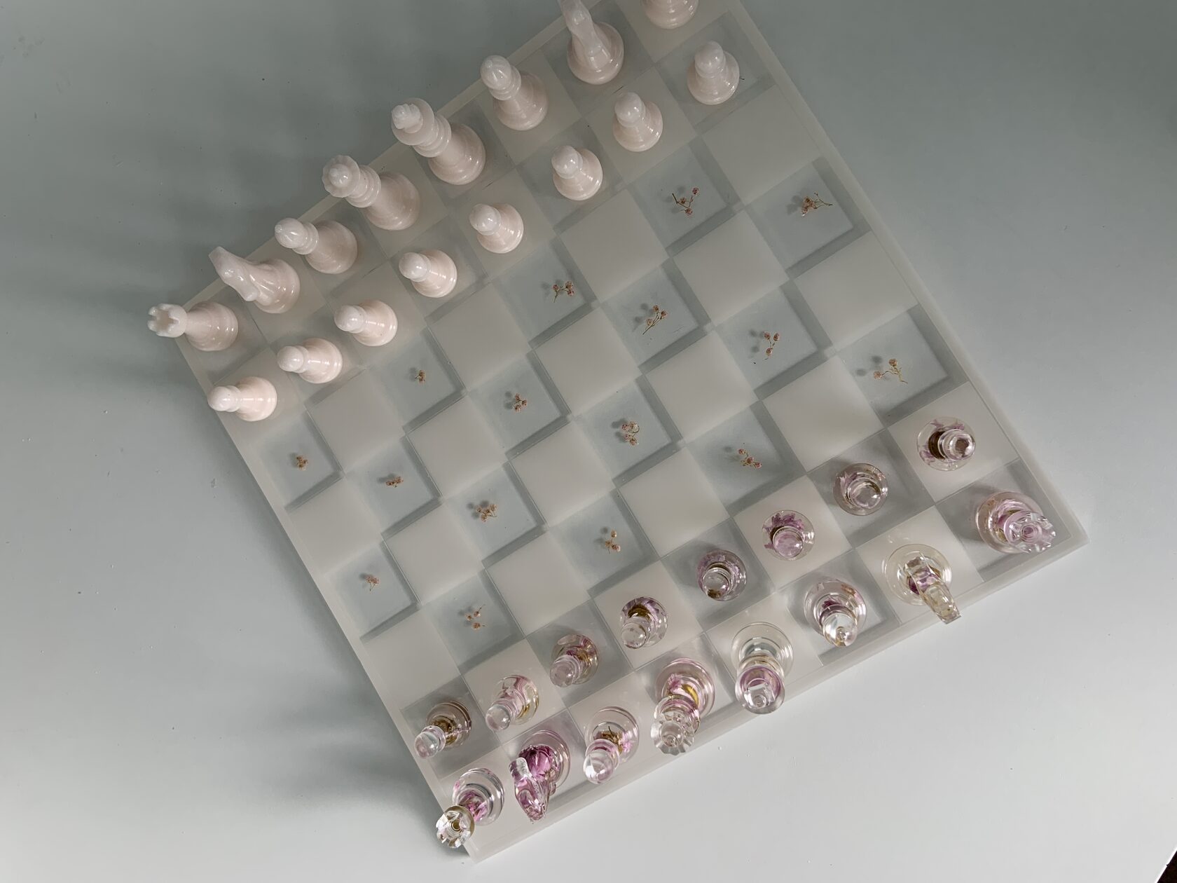 Pink Epoxy Chess Set