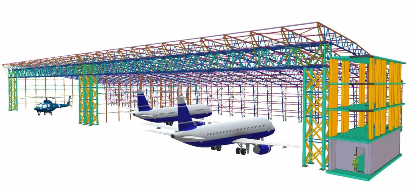 BIM модель авиационного ангара - ООО «Шалашник»