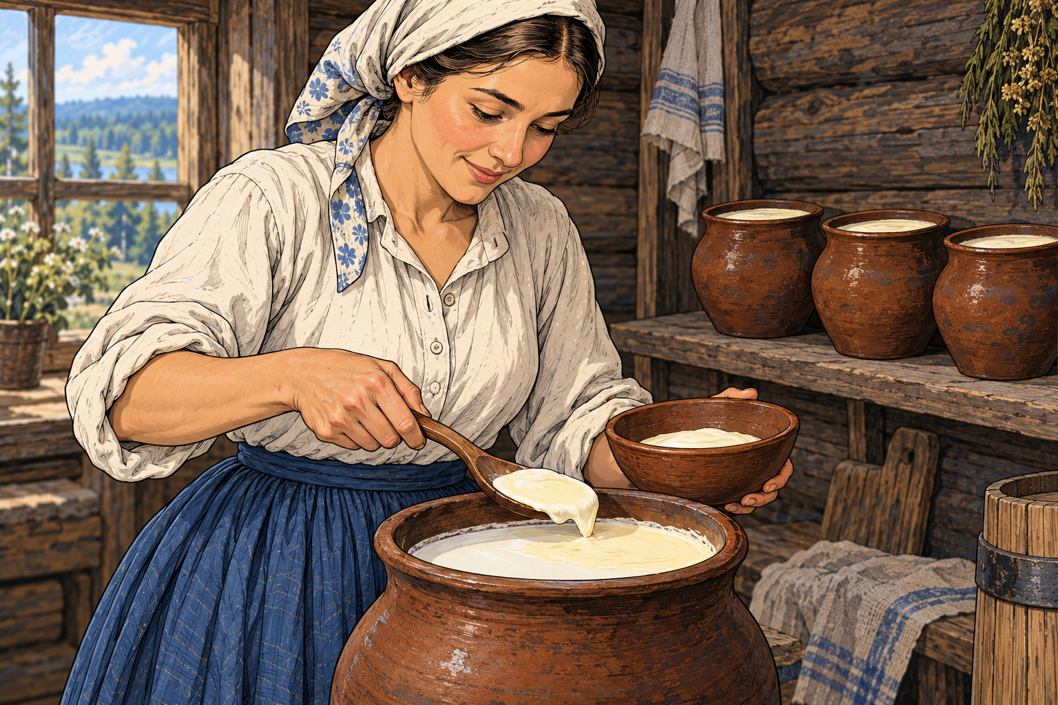 С молока снимают сливки.