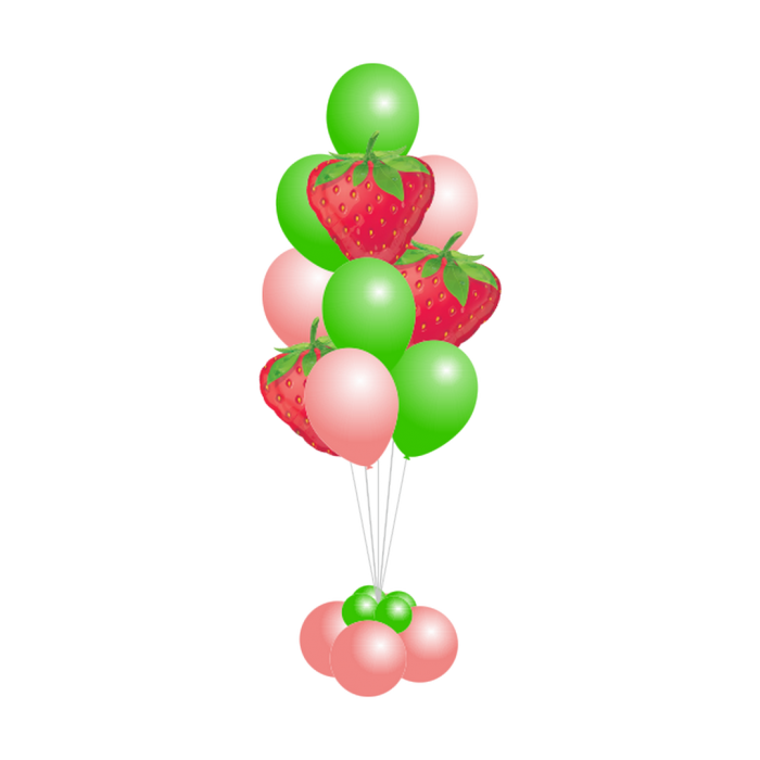 3 из воздушных шаров. Фонтан из шаров "клубника". Фонтан из воздушных шаров с клубникой. Воздушные шары клубника. Фонтан из шаров ягодный.