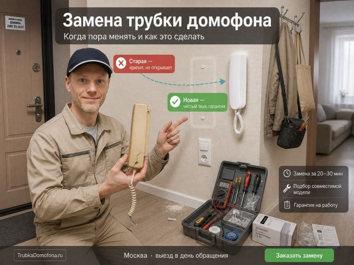Замена трубки домофона в квартире: когда пора менять и сколько это стоит