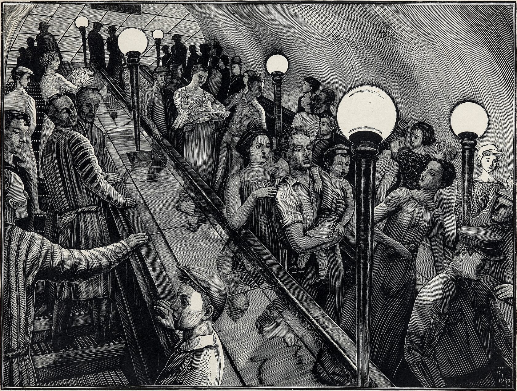 В метро. 1939