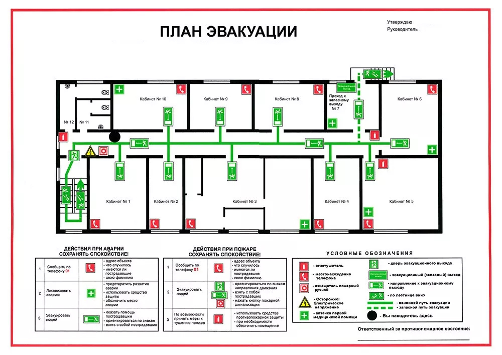 план эвакуации,