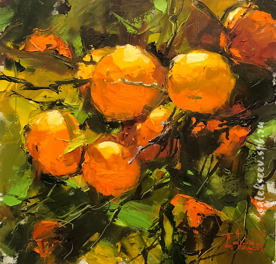 Oranges. 2023. Oil on canvas 30x30 cm