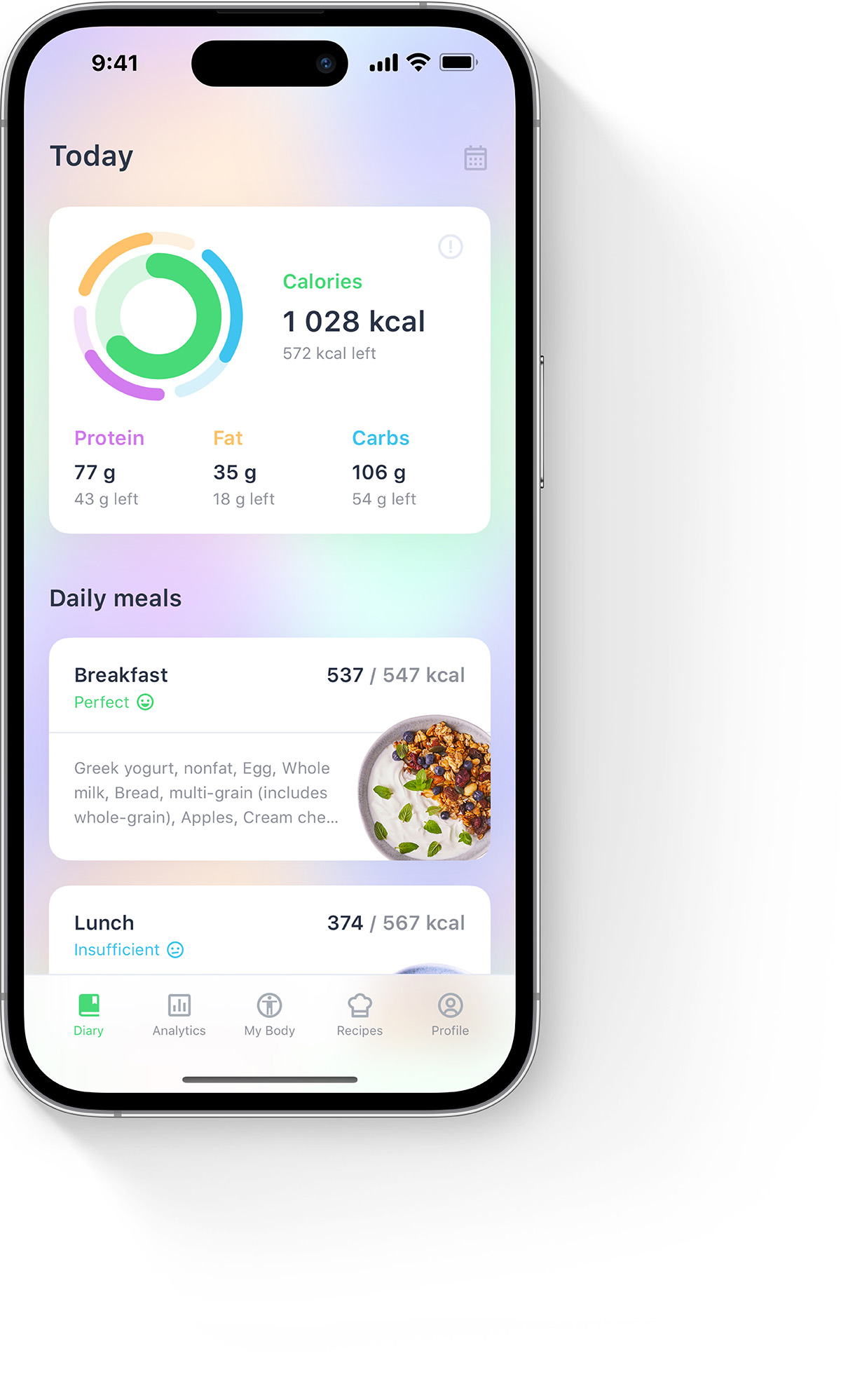 Foodbok: Calorie counter app