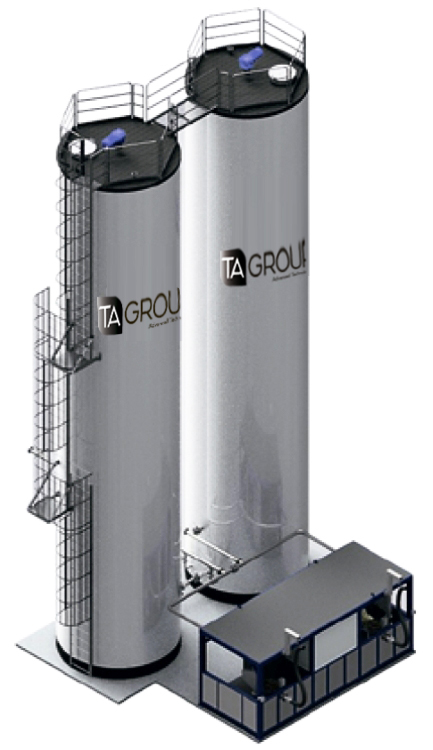 Резервуары вертикальные 200 тонн стальные: благодаря вертикальному расположению резервуаров площадь контакта битумных материалов с воздухом минимизируется, как и окисление продукта, что особенно важно при хранении ПМБ (ПБВ)