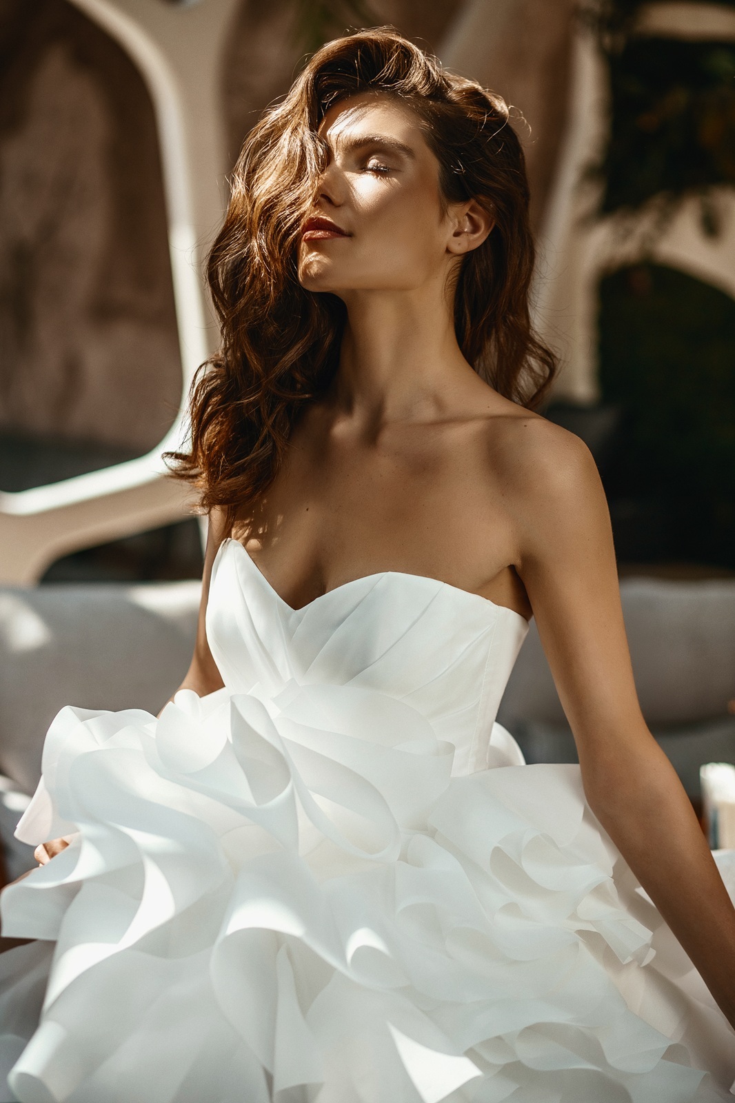 Свадебное платье корсет с объемной юбкой