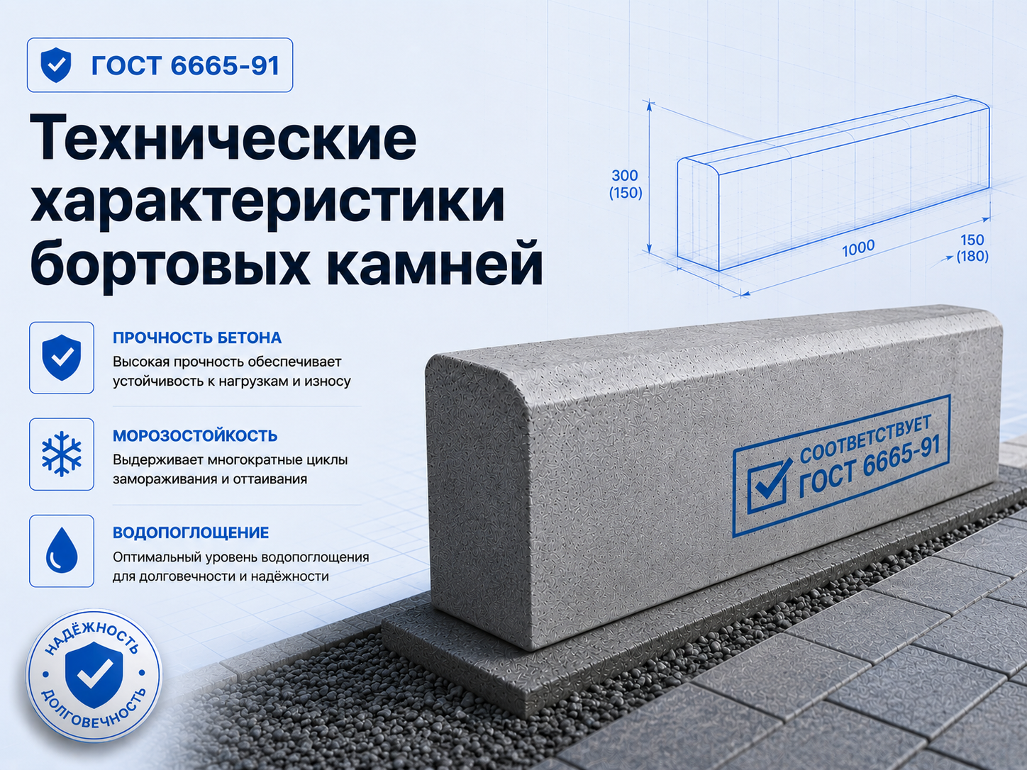 Требования к техническим характеристикам бортовых камней