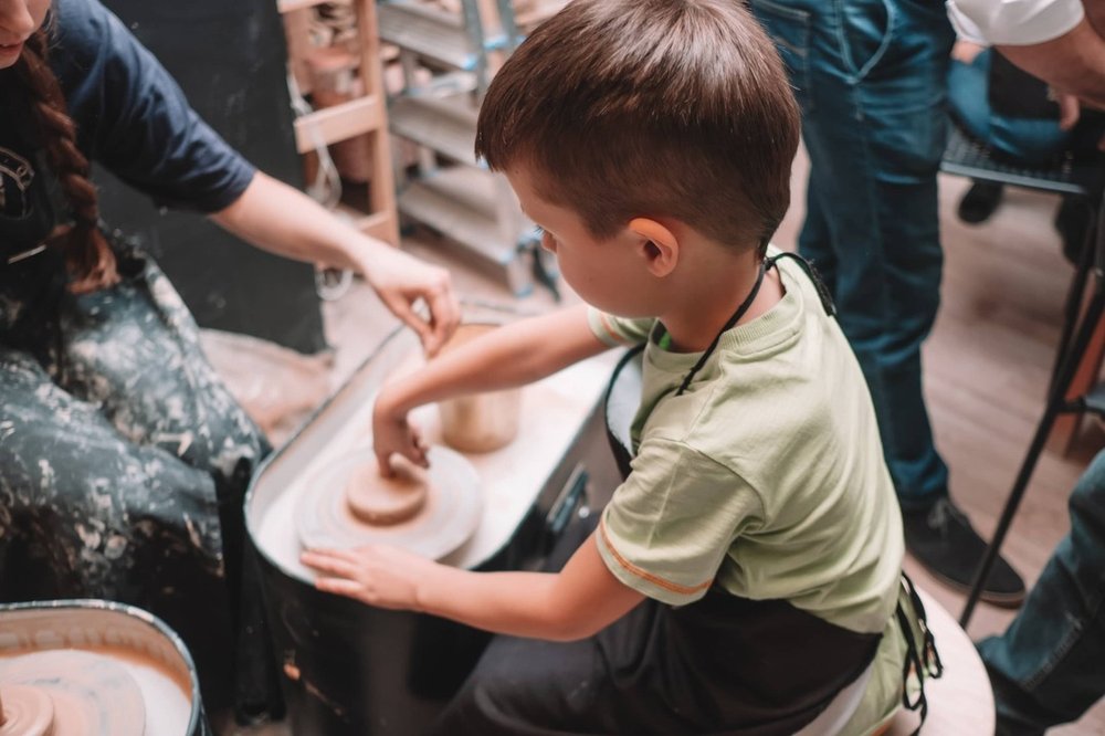 pottery wheel therapy for kids in Toronto helps practice focus and attention
