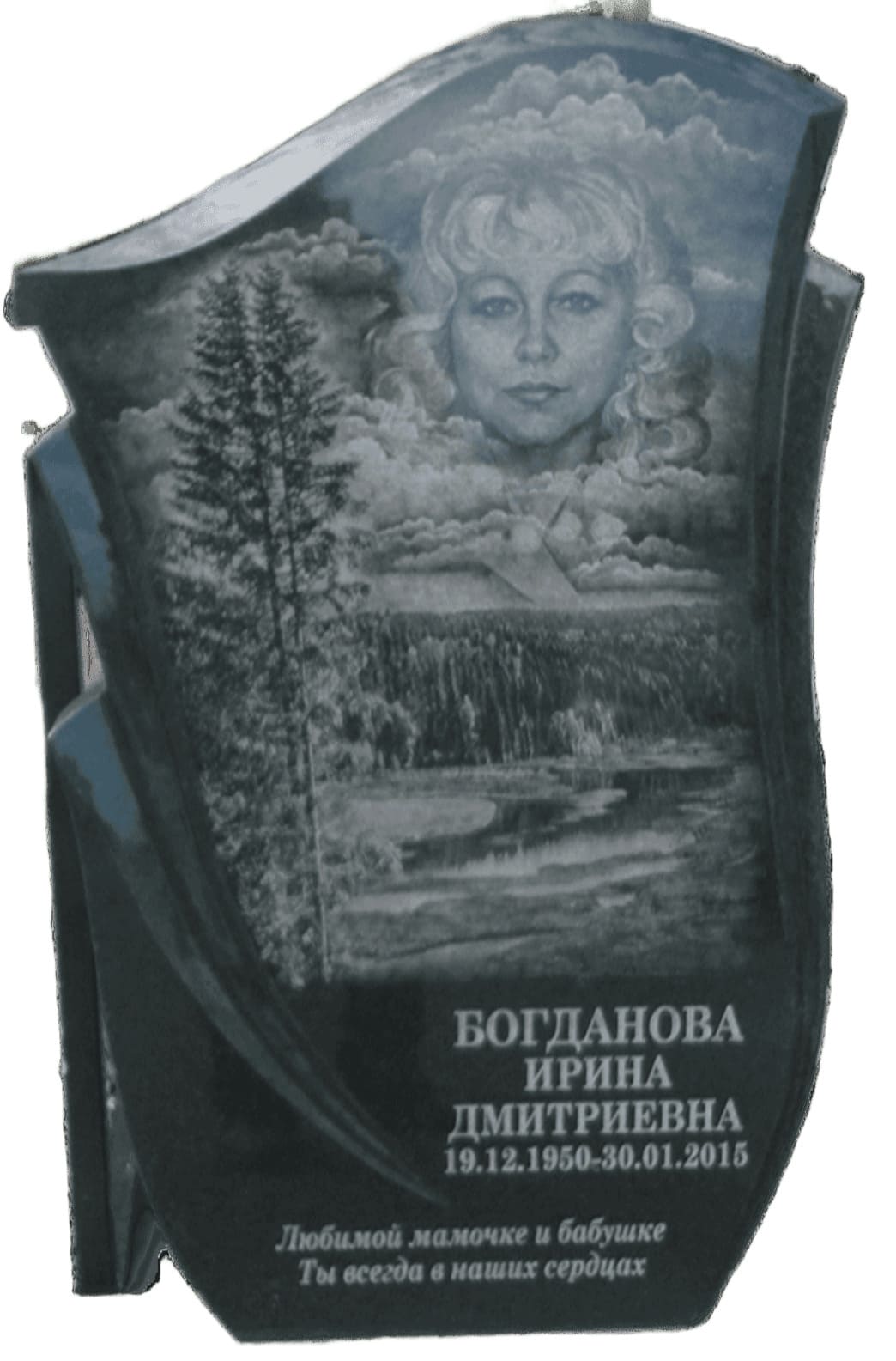 Памятник из Карельского гранита с вырубной формой, размер 800х450