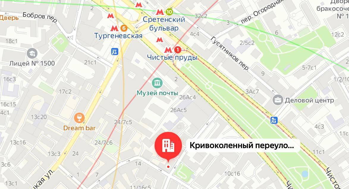 Кривоколенный переулок карта