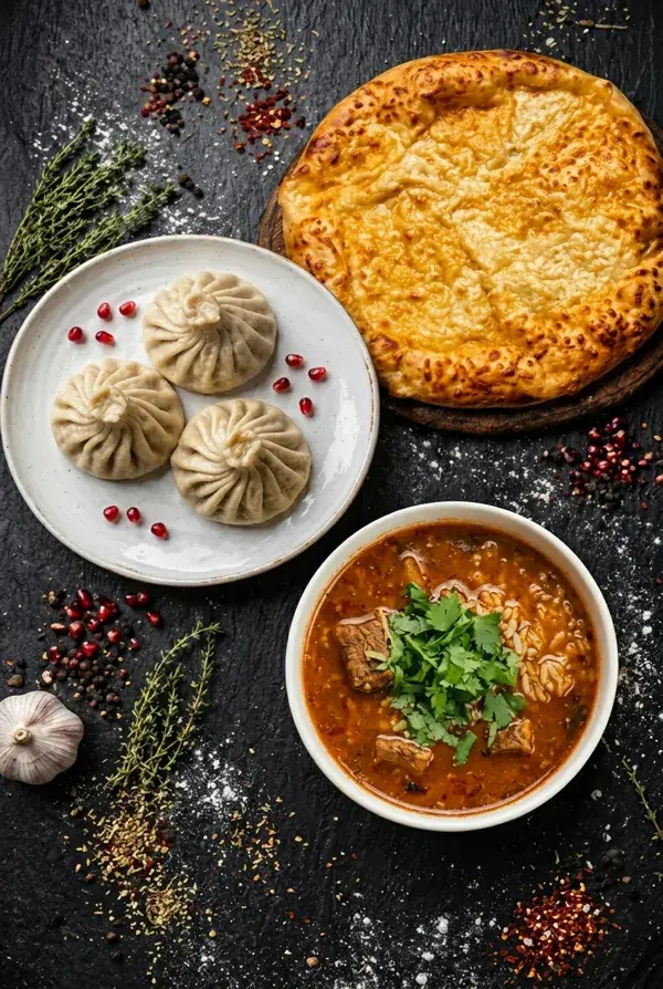 Хачапури и хинкали в меню кафе