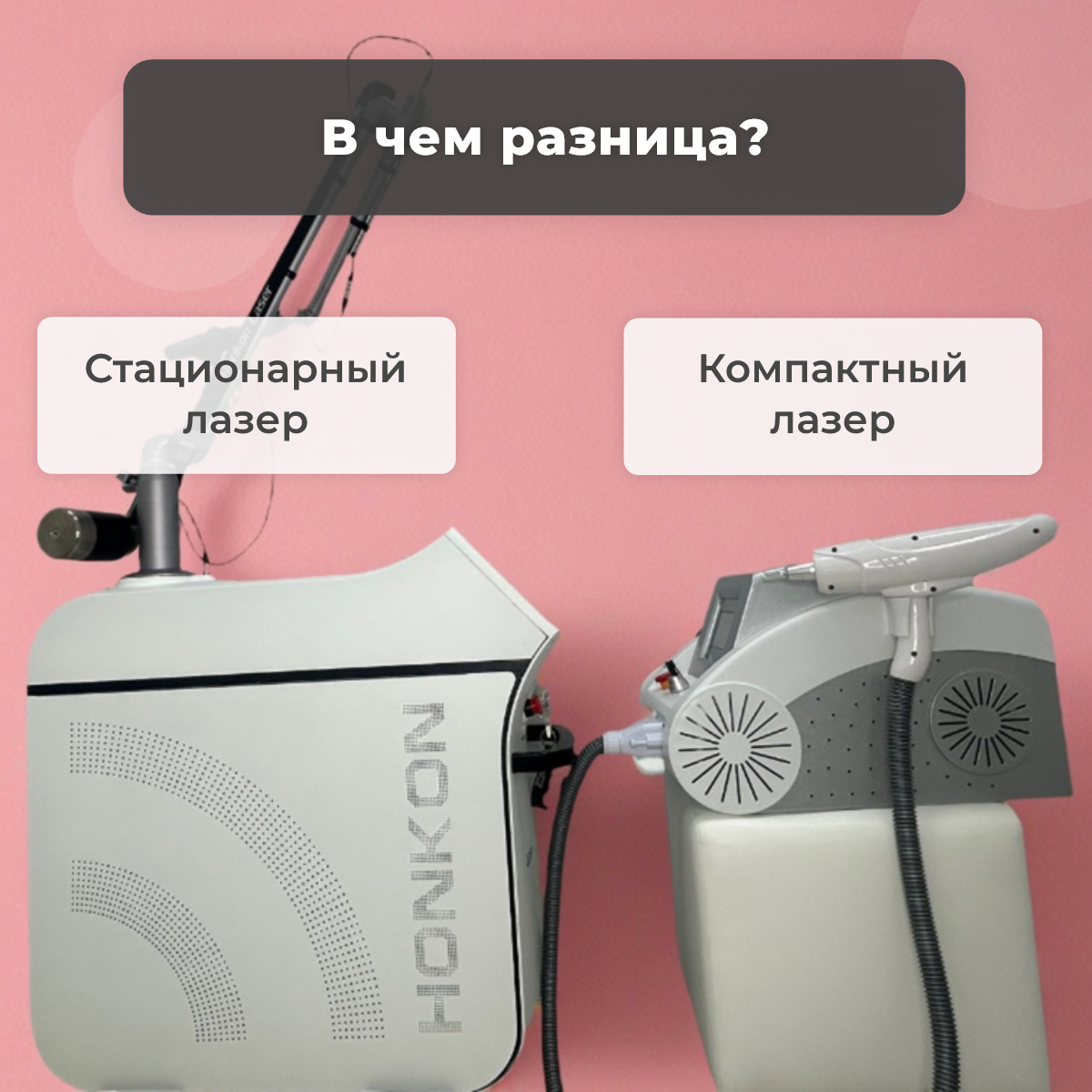 Отличие Стационарного лазера от компактного лазера для удаления тату