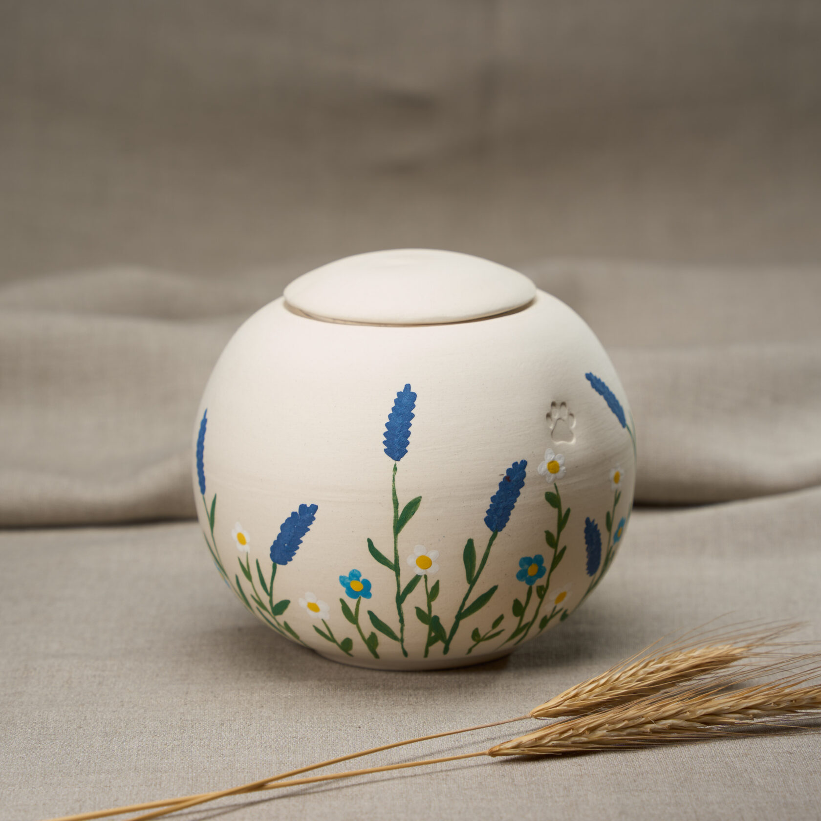 урна для праха собаки ручной работы керамическая