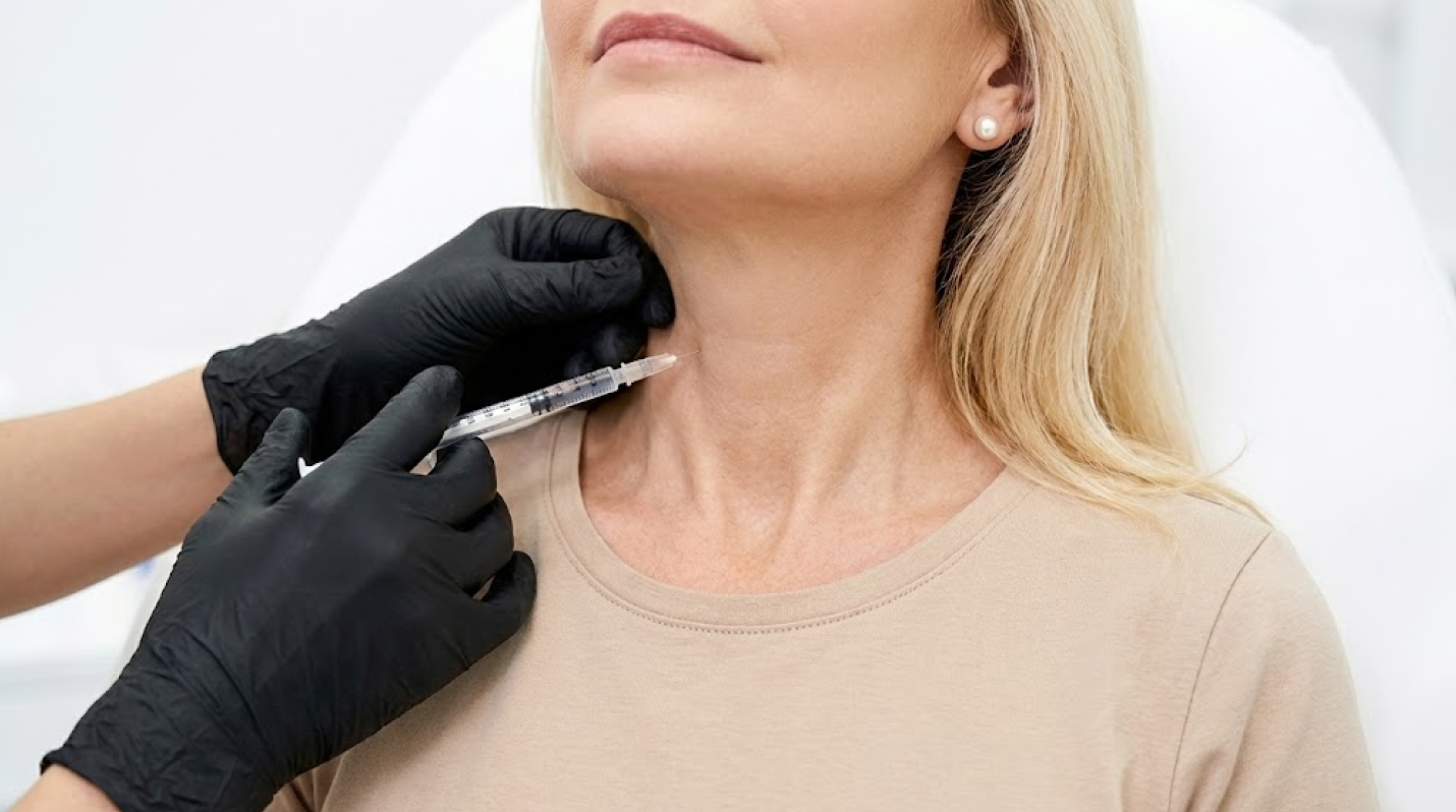 ботулинотерапия для расслабления платизмы против колец венеры на шее