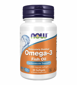 Омега-3 рыбий жир 1000 мг, NOW Foods, 30 капс.