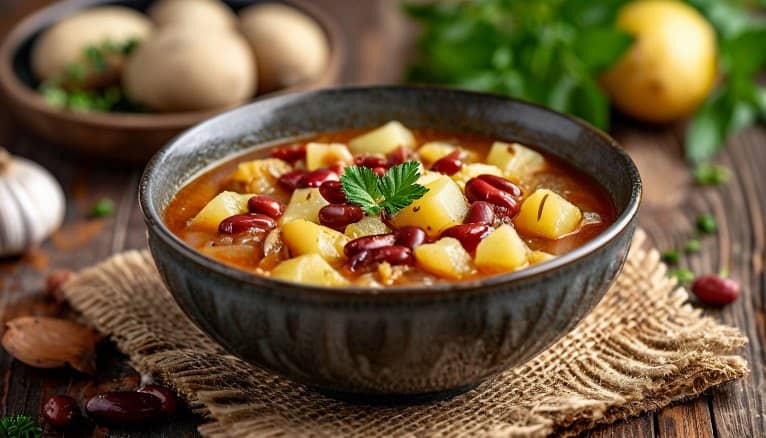 фасолевый суп с говядиной и картофелем