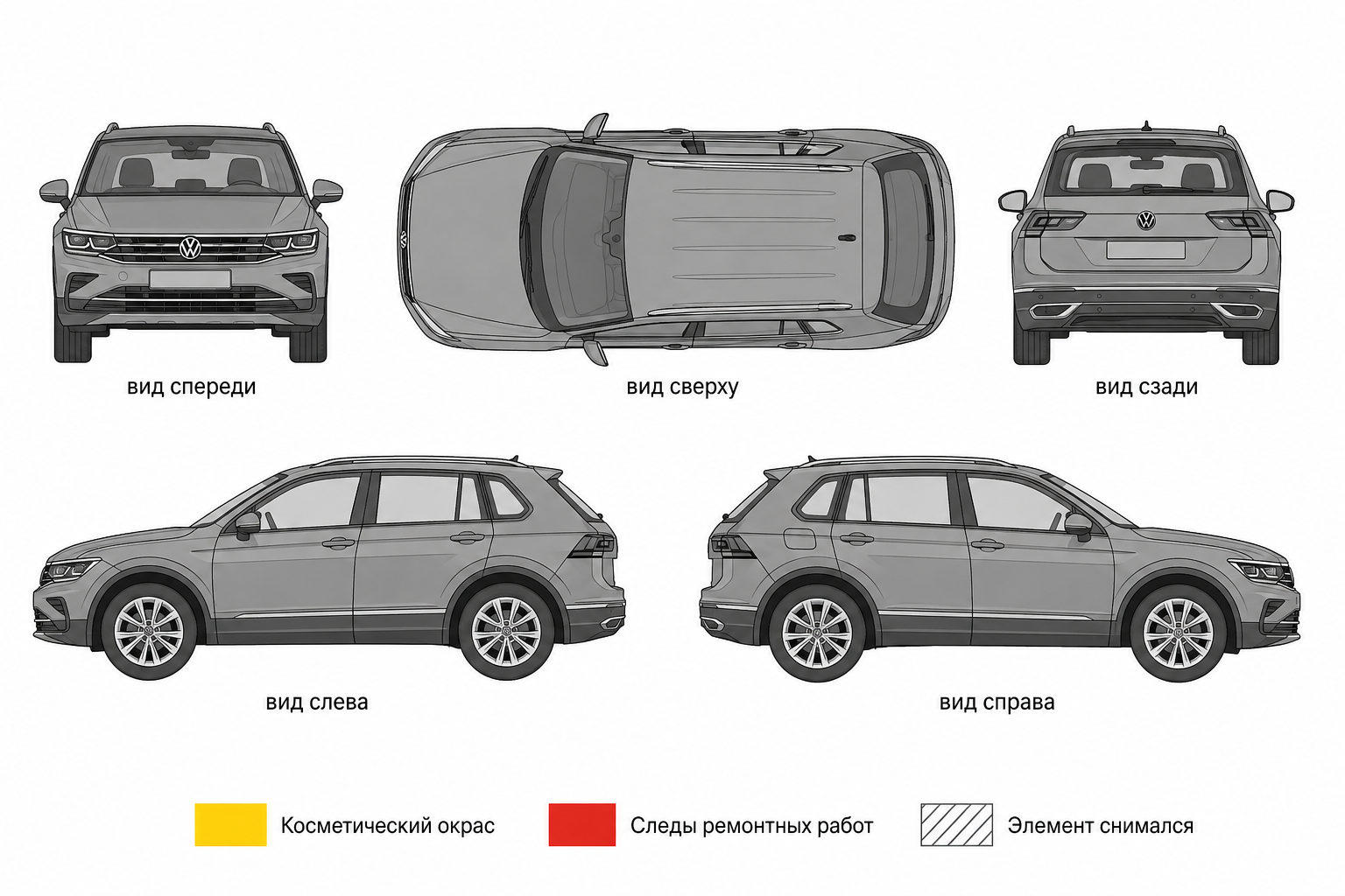 Карта ЛКП Volkswagen Tiguan