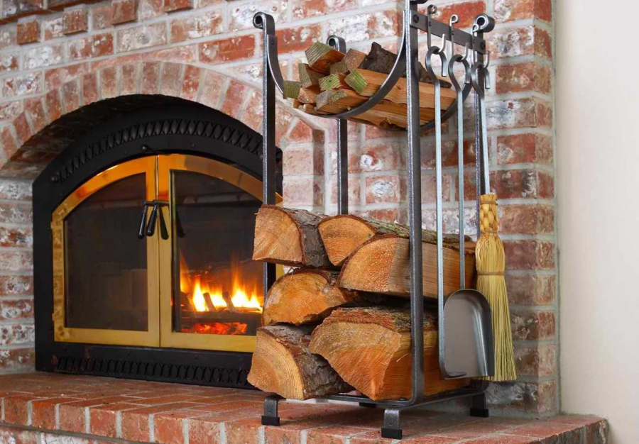 Наборы для камина, стеклянная дверь, решетка, жаростойкое стекло, топливо.