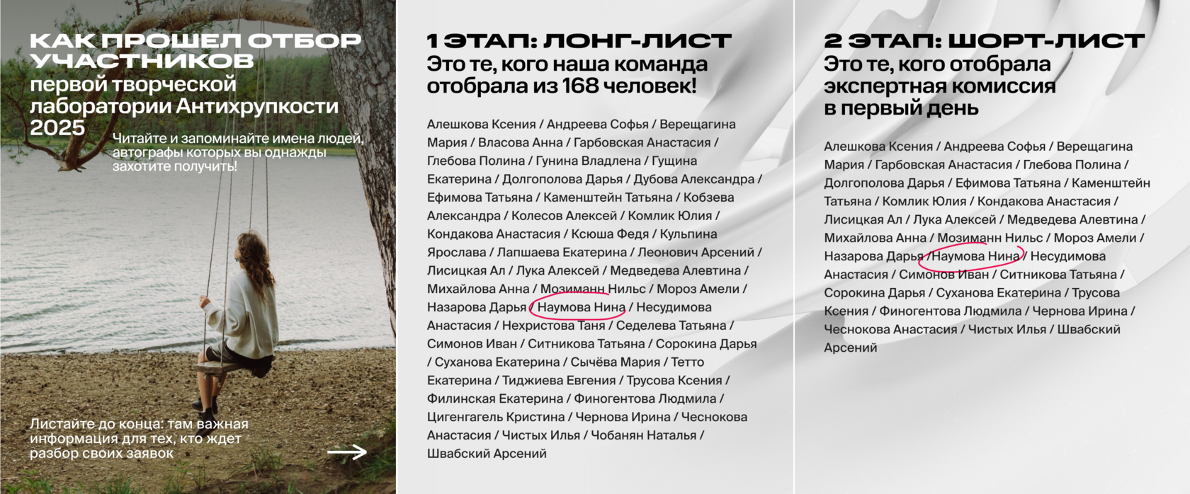 шорт лист итогов конкурса