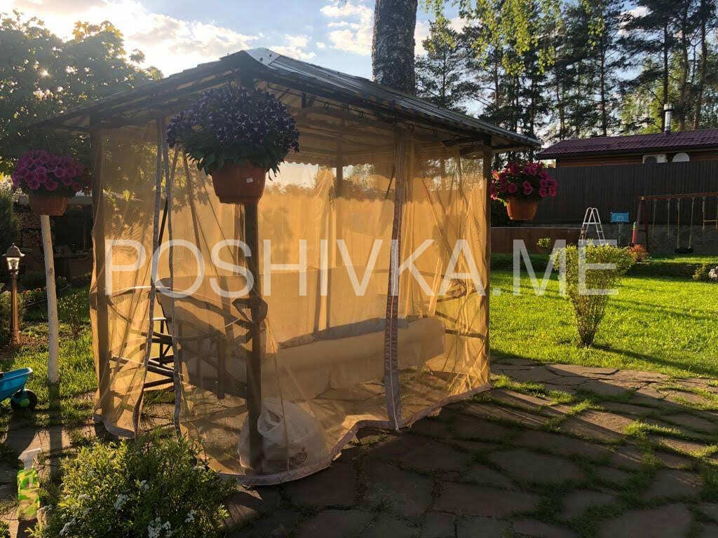 Пошив москитных штор для веранды, беседки и качелей