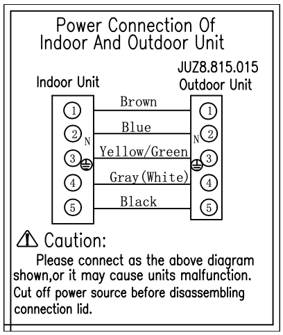 Схема подключения внешнего блока Dahatsu DHP/DHV