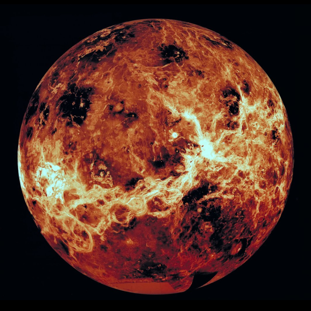 Снимок поверхности Венеры. Дата создания 29 октября 1991 г. Источник NASA.