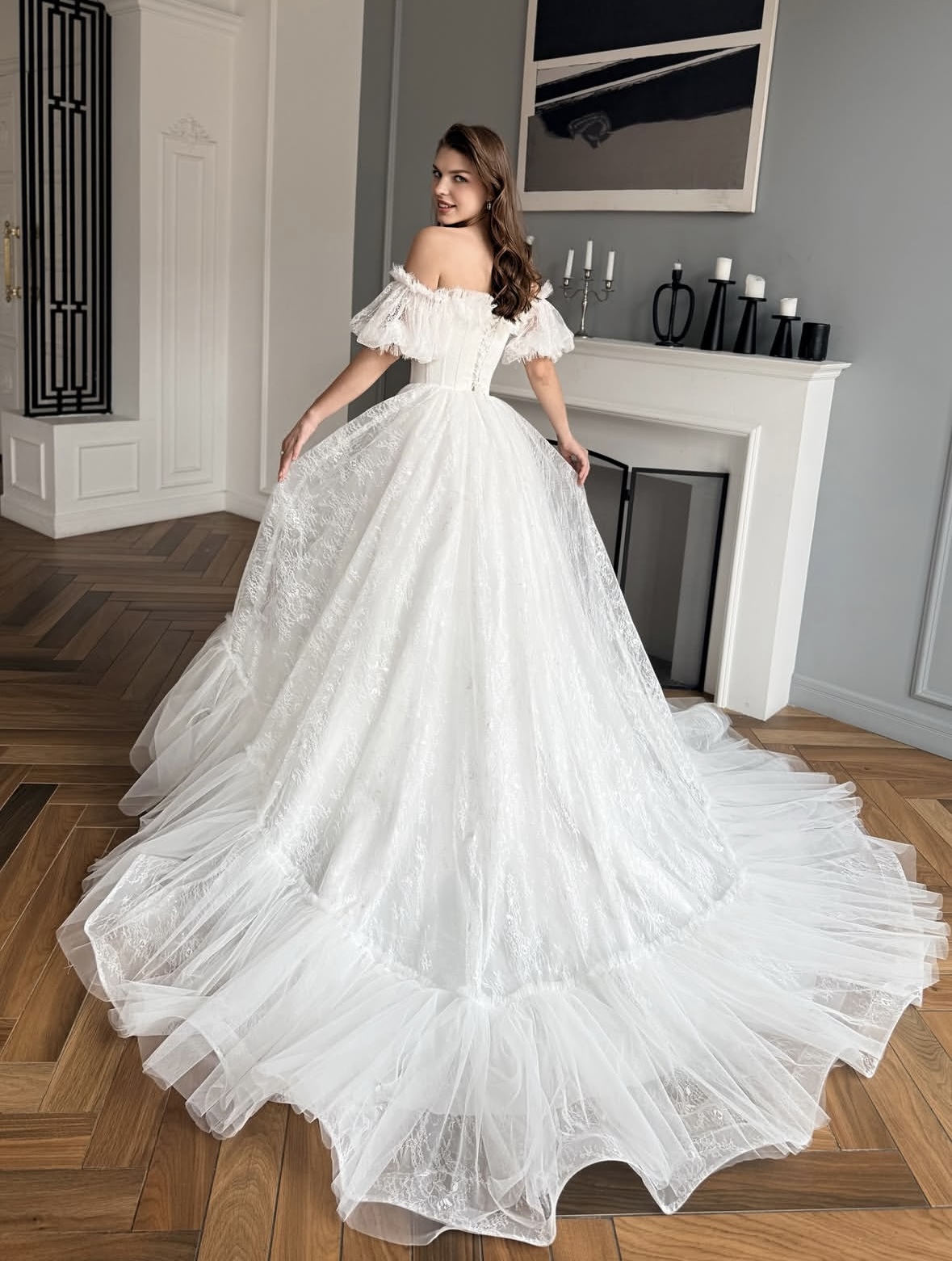 свадебное платье со шлейфом