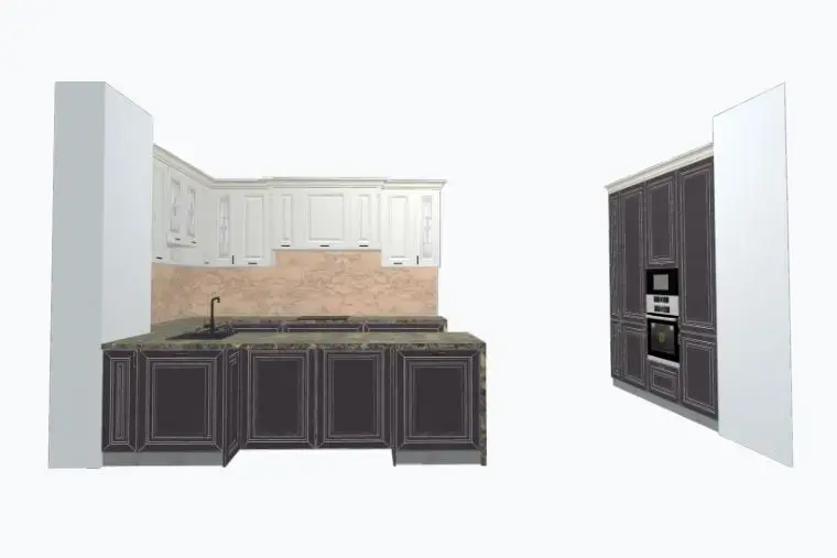 Проект П-образной Кухни. Скачивай и редактируй в бесплатном конструкторе МОДУЛИСТ.РФ