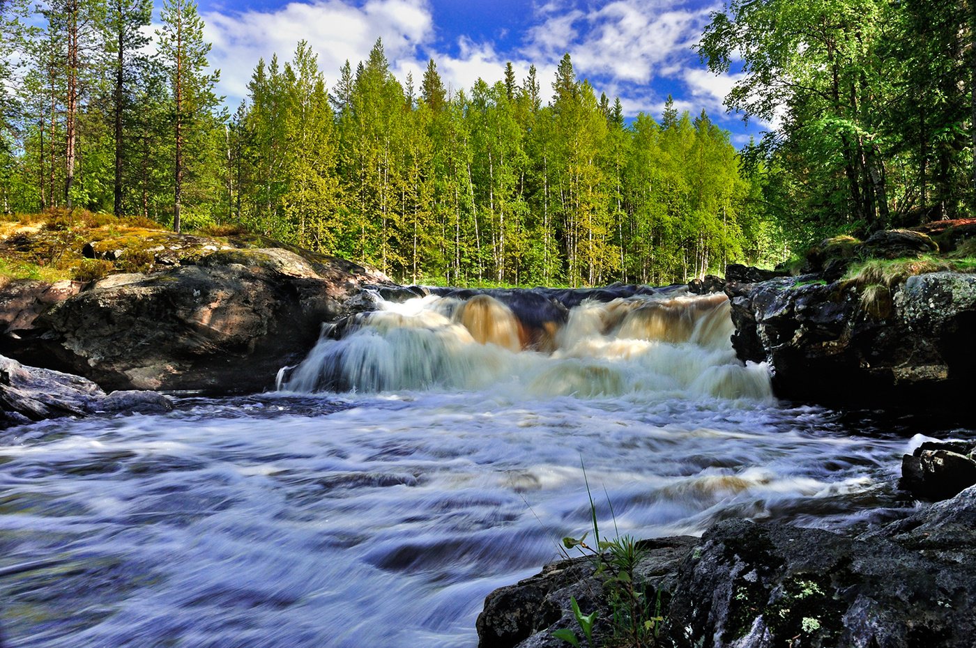 Водопады Ахвенкоски Карелия