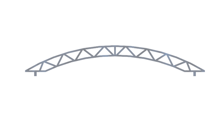 Ферма двухскатная, арочная, параллельная