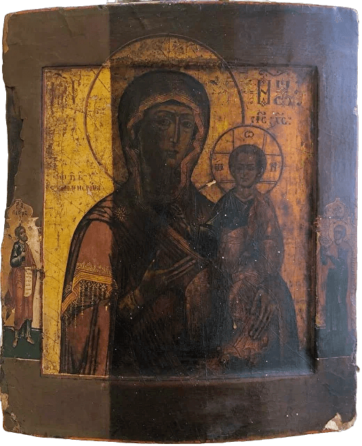 Казанская икона Божией Матери до реставрации командой PROFRESTMOSCOW