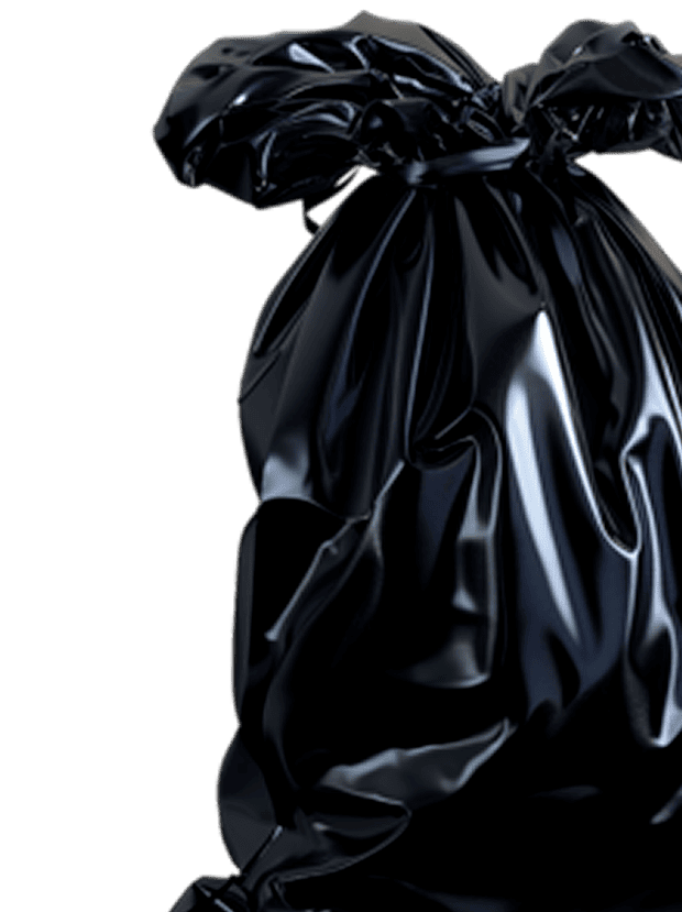 Черный пакет для мусора