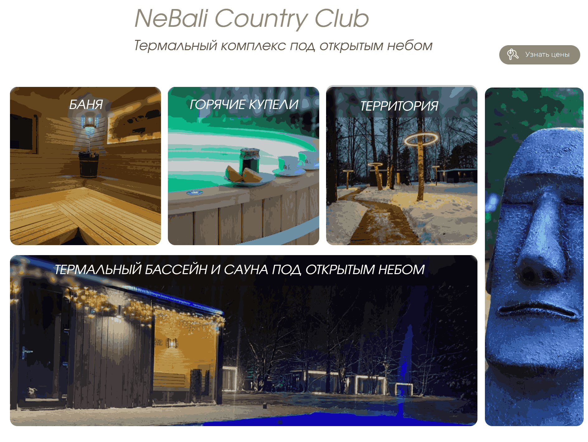 Раздел с инфраструктурой загородного комплекса NeBali