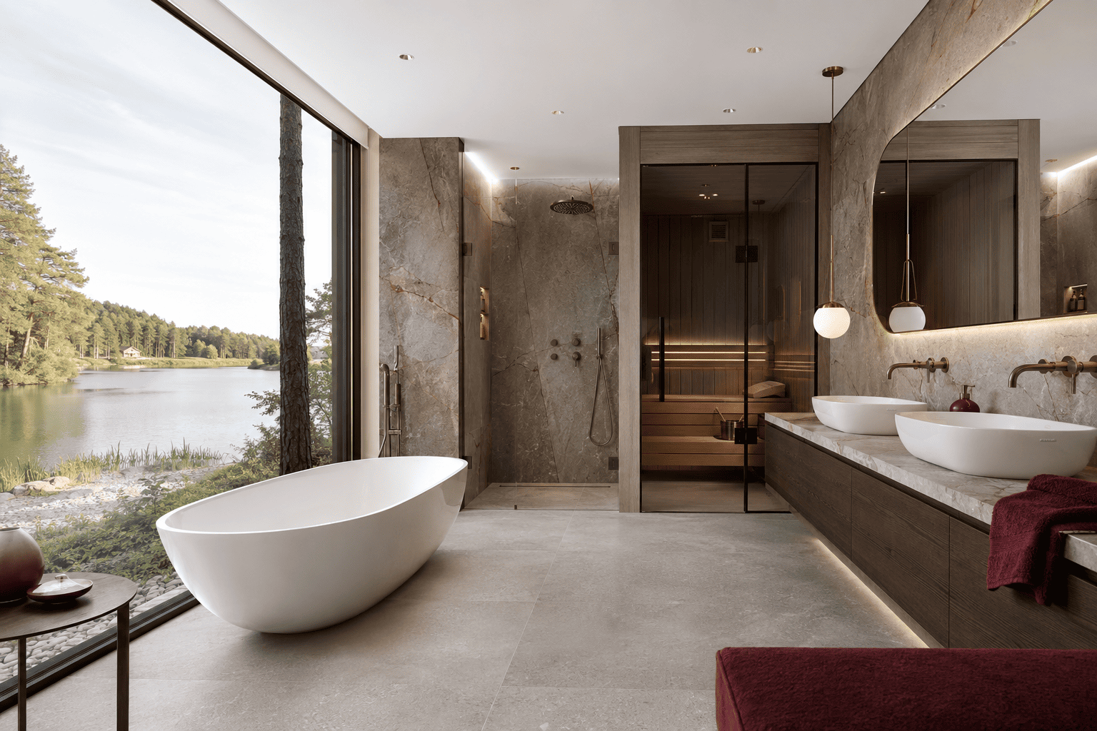 Дизайн ванной комнаты, сауны и домашней SPA-зоны в интерьере частного дома