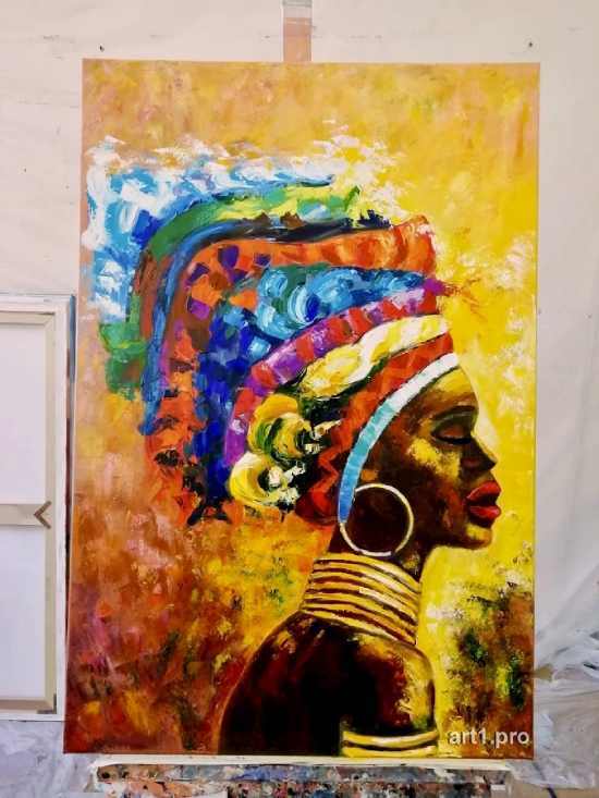 африканка картина маслом, большие картины, картины на заказ