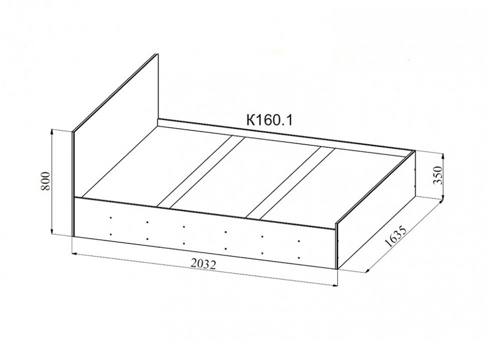 Кровать 2000х900 чертеж