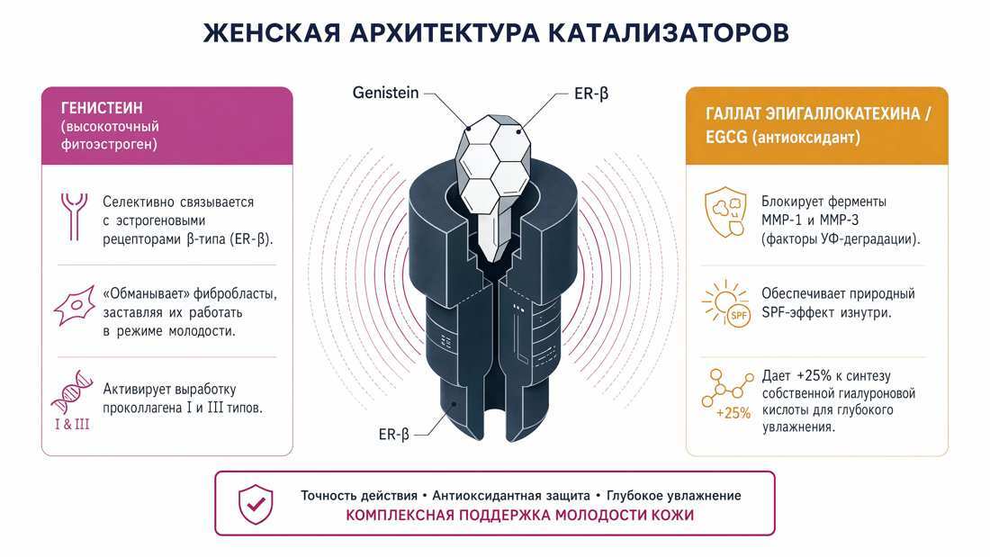 Женская архитектура катализаторов: генистеин и EGCG