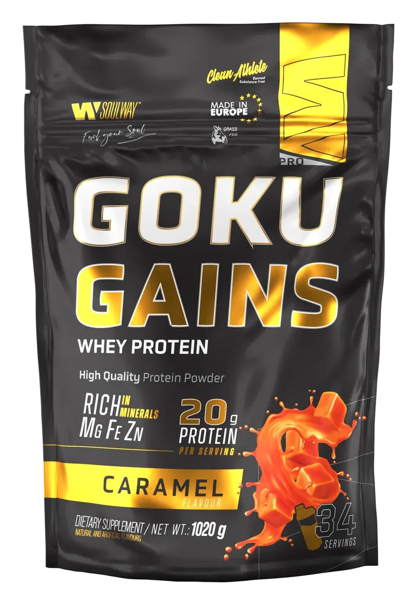 Дой-пак GOKU Gains Caramel, протеин