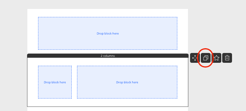 Click to duplicate section