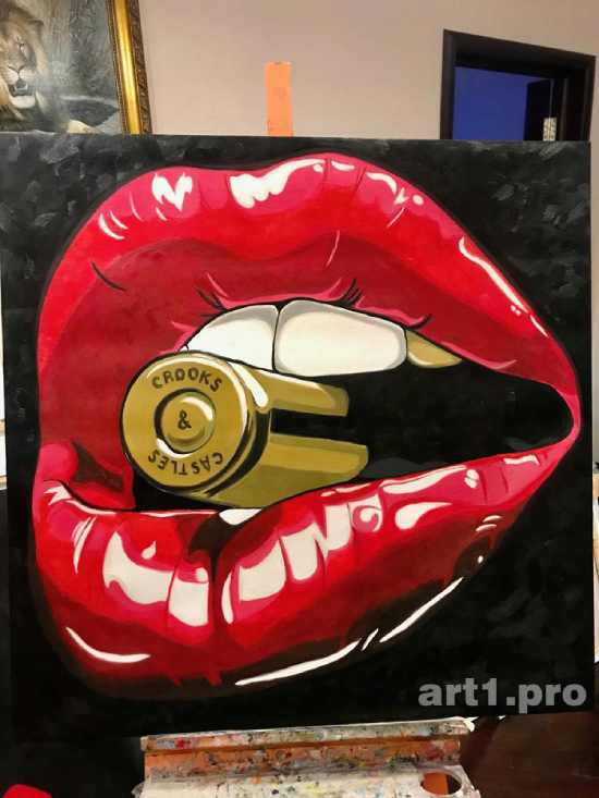 картина пуля губы