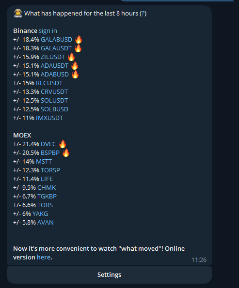 telegram bot CScalp_bot, telegram bot, bot, telegram, CScalp_bot, CScalpbot, CScalp bot, Instructions, setup, functions, Official bot CScalp, Official bot, trade's report
