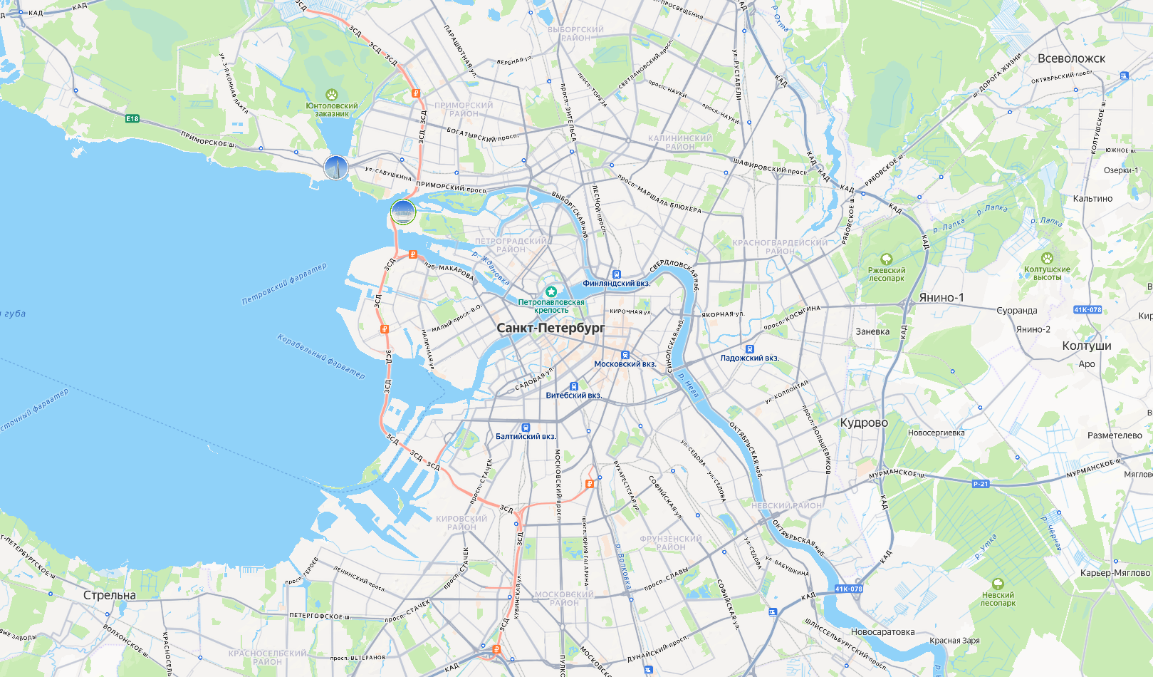 Карта Санкт-Петербурга