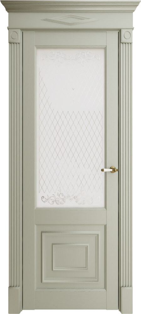 Дверь межкомнатная Florence Stile 62002 остекленная, стекло светлое Сатинато Серена Светло-серый